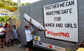 we have created a social media competition #ByHerForHer #SupportedByHim and would like to invite everyone to find the murals and take a selfie to post and tag @UNFPAPNG Facebook and @unfpa_png Instagram pages. The best photo selected with descriptions about what women’s rights in PNG means, wins a prize.