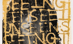 Golden text 'Seeing the Unseen' is layered over a woman's face in black and white.