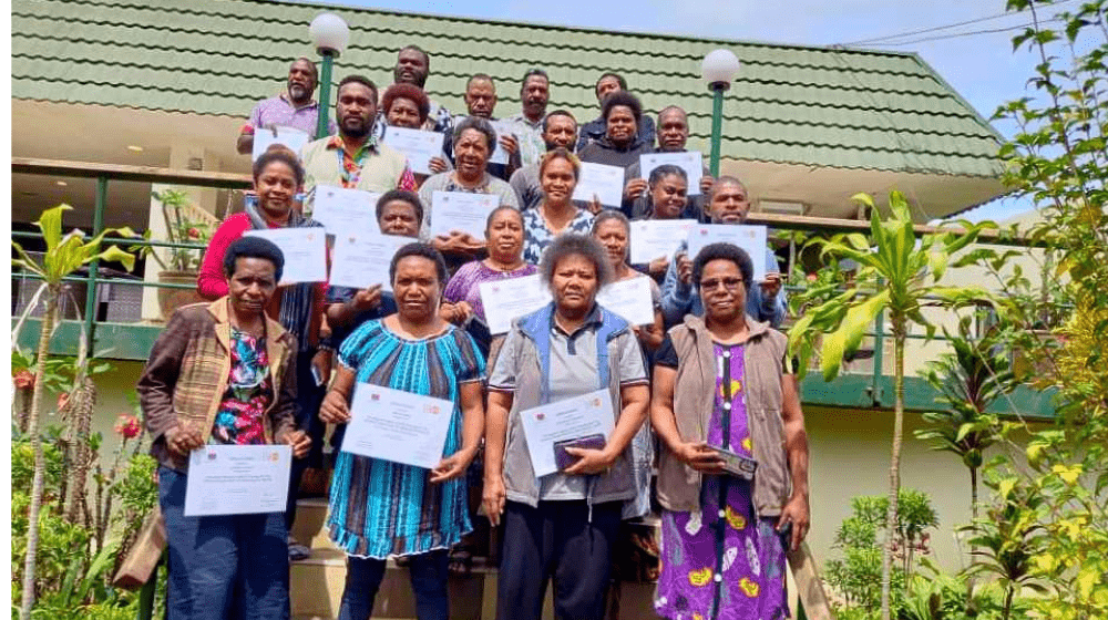 Pharmacists and Dispensers holding their certificates following their RHCS Level 1 training