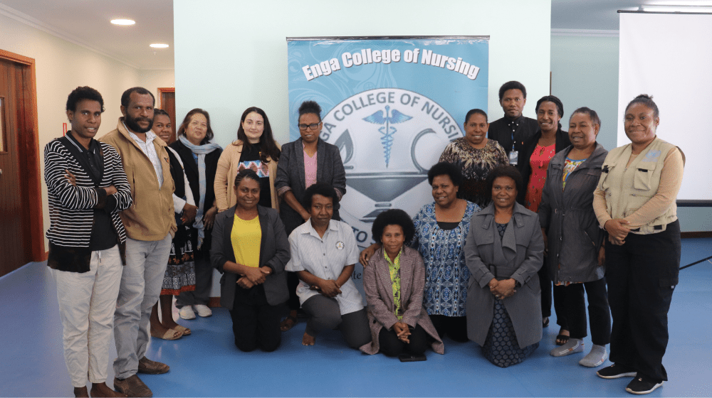 UNFPA team with the teaching staff of Innovative University of Enga - Nursing School.