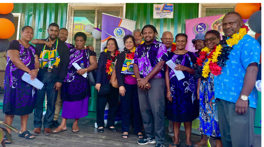 Representatives from Family Health PNG and UNFPA Representative Ms. Saira Shameem during the opening of the Youth Wellness Center