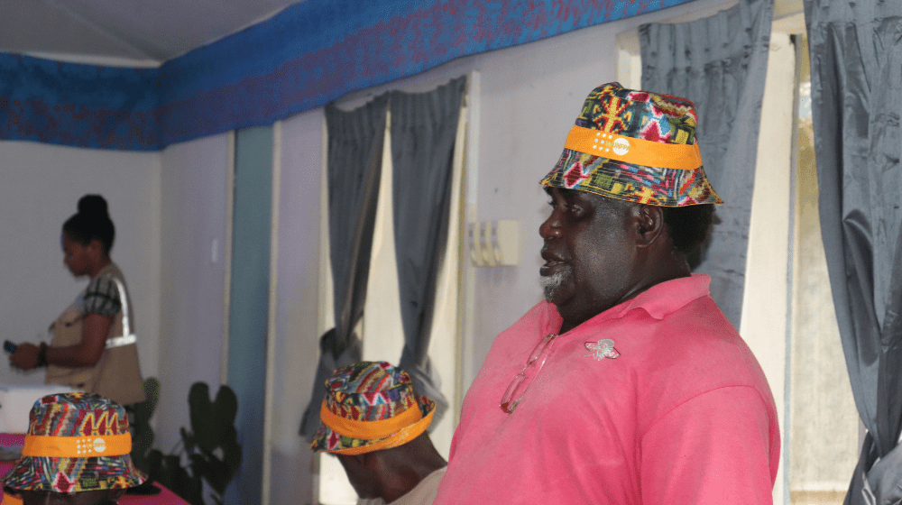 A participant talking during PFA session